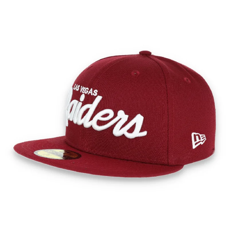 Cool Baseball Hat-Las Vegas Raiders New Era 59Fifty Fitted Script Hat-Maroon