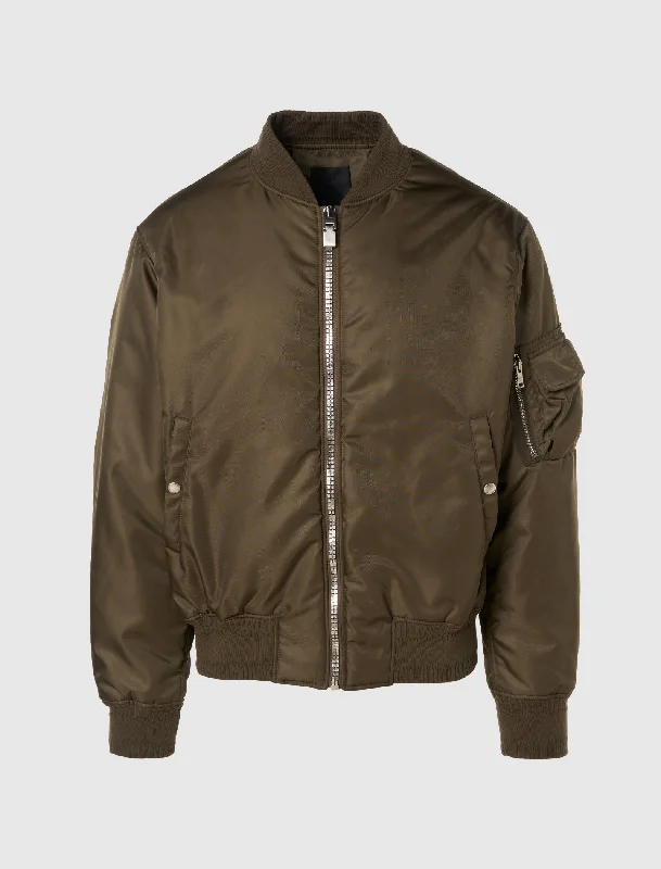 Functional Jacket-SNAP POCKET BOMBER JACKET