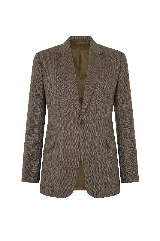 Tailored Jacket-Sea Green/Amber Cashmere Broken Twill Single Breasted Jacket