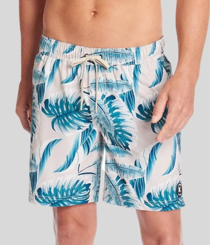 Cargo Style Shorts-Teal Print Hurley Swim Shorts