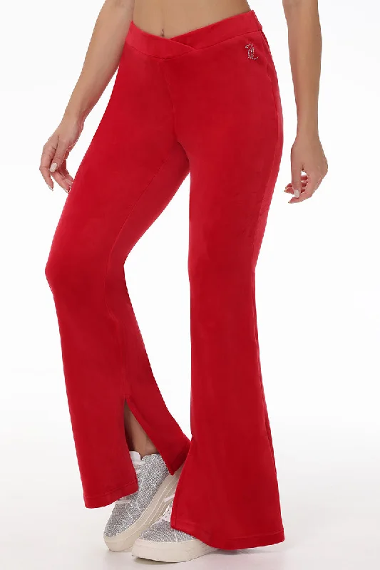 Retro Pants-Velour Flare Pant With Slit