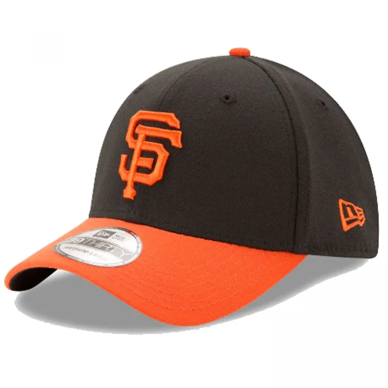 Classic Flat Cap-NEW ERA SAN FRANCISCO GIANTS TEAM CLASSIC 39THIRTY STRETCH FIT HAT-BLACK/ORANGE