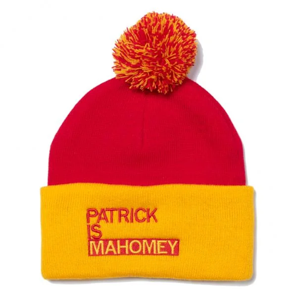 Bold Print T-shirt-Patrick Is Mahomey Pom Beanie