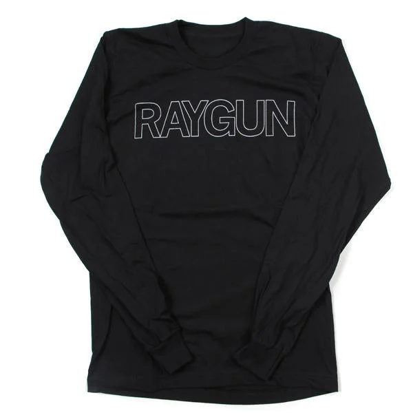 Lazy Day T-shirt-RAYGUN Text Logo Outline Long Sleeve