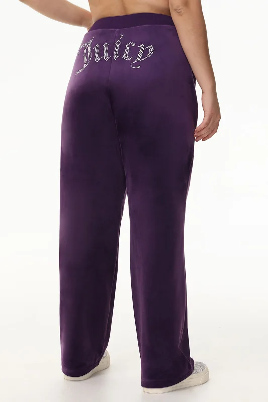 Sports Pants-Plus-Size OG Big Bling Velour Track Pants