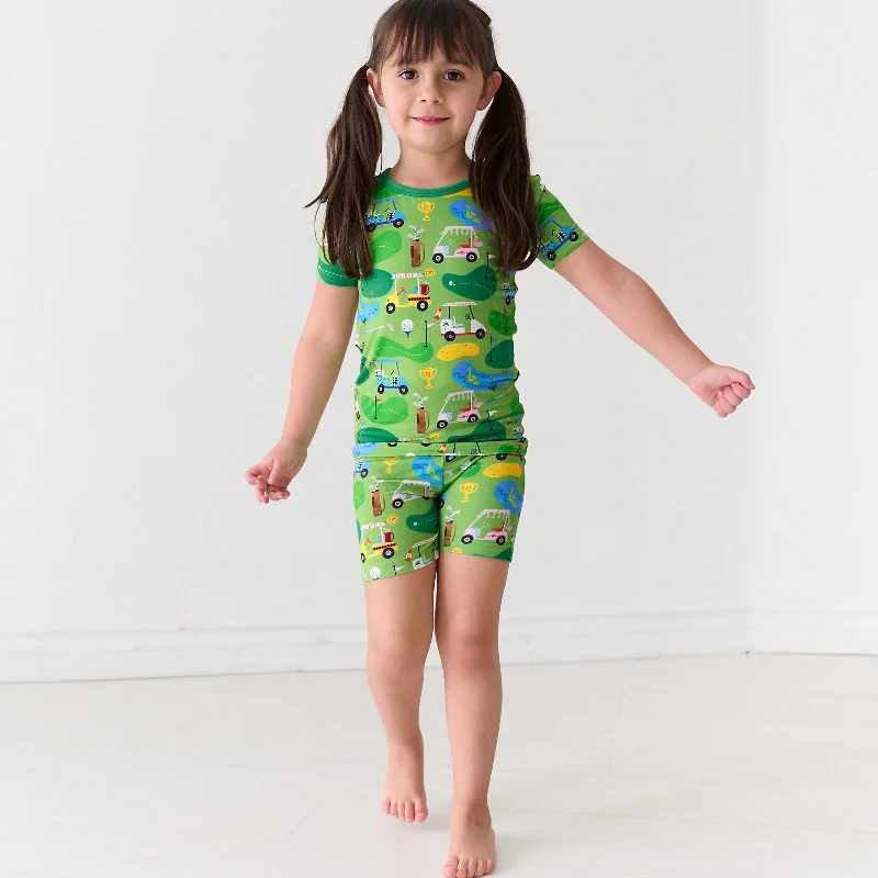 Bold Design Shorts-Fairway Fun Two-Piece Short Sleeve & Shorts Pajama Set