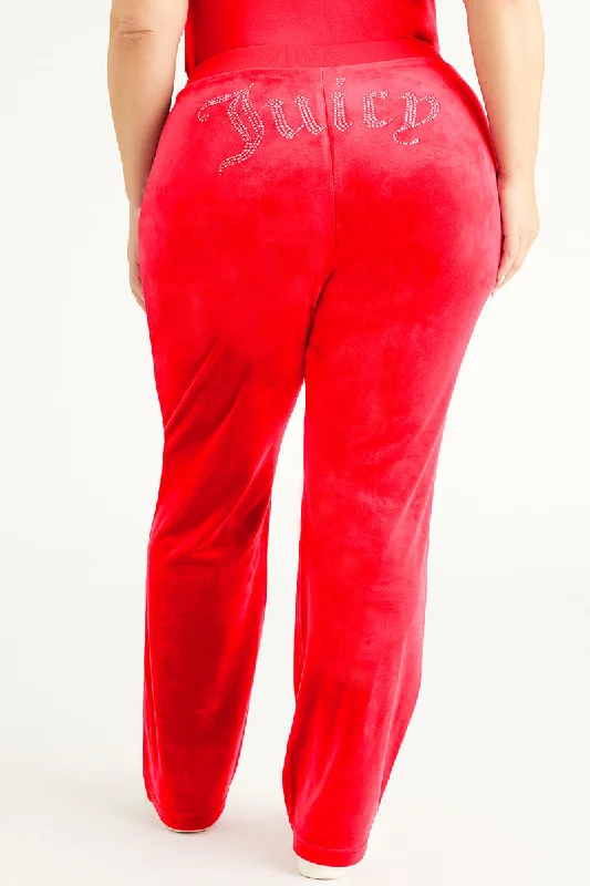 Stylish Jogging Pants-Plus-Size OG Big Bling Velour Track Pants