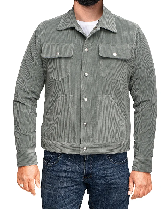 Casual Jacket-Modrone Duck-Egg Corduroy Jacket