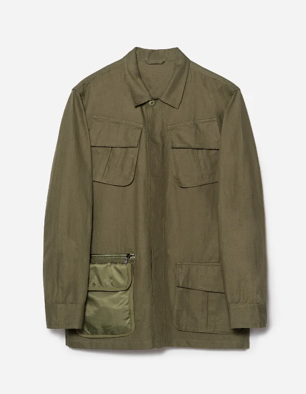 Zipper Jacket-5200 Hemp Jungle Utility Jacket Olive OG-107F