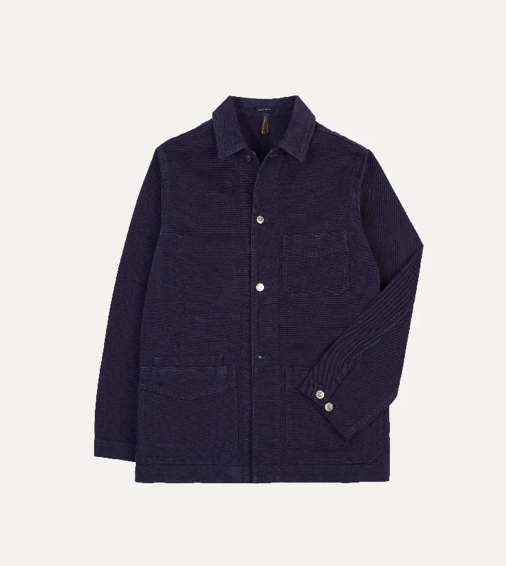 Adventure Jacket-French Blue Heavy Twill Cotton Five-Pocket Chore Jacket