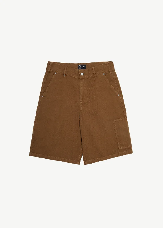 Adventure Shorts-AFENDS Mens Harper - Carpenter Shorts 22" - Toffee