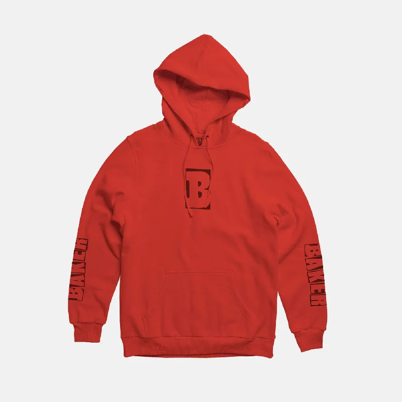 Premium Cotton Sweatshirt-Baker Skateboards Capitol B Hood - Red