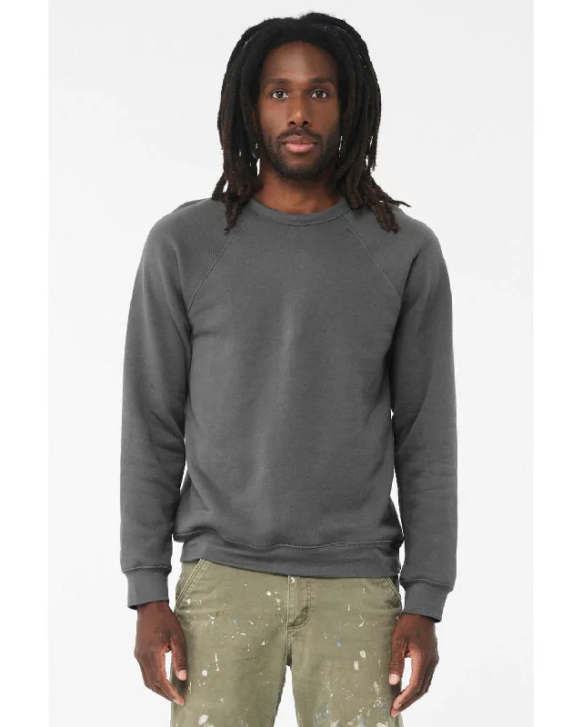 Iconic Sweatshirt-Bella + Canvas 3901 Sponge Fleece Raglan Crewneck Sweatshirt - Asphalt