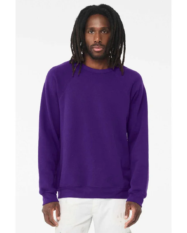 Vintage Sweatshirt-Bella + Canvas 3901 Sponge Fleece Raglan Crewneck Sweatshirt - Team Purple