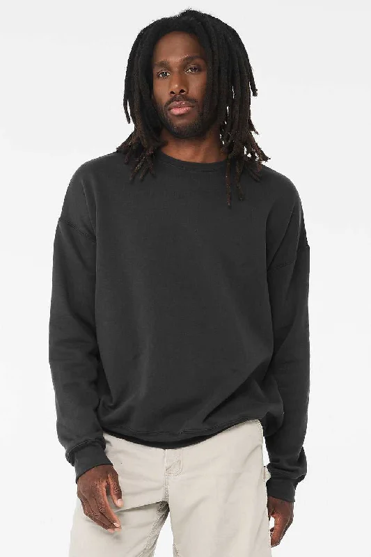 Everyday Pullover Sweatshirt-Bella + Canvas 3945 Sponge Fleece Drop Shoulder Crewneck Sweatshirt - Dark Gray