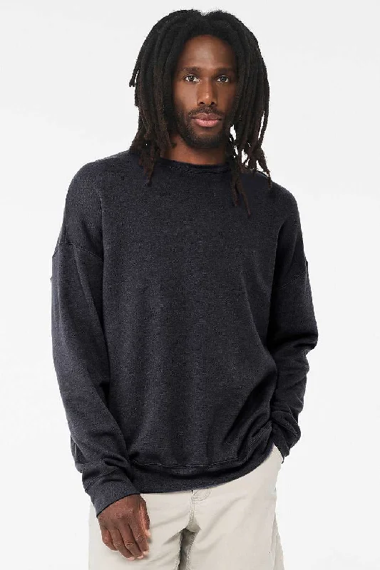 Cozy Sweatshirt-Bella + Canvas 3945 Sponge Fleece Drop Shoulder Crewneck Sweatshirt - Heather Navy