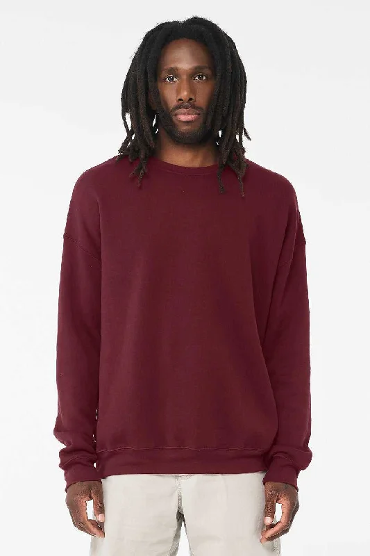 Active Sweatshirt-Bella + Canvas 3945 Sponge Fleece Drop Shoulder Crewneck Sweatshirt - Maroon