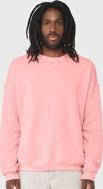 Relax Fit Sweatshirt-Bella + Canvas 3945 Sponge Fleece Drop Shoulder Crewneck Sweatshirt - Pink