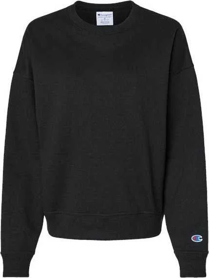 Bright Printed Sweatshirt-Champion S650 Women's Powerblend Crewneck Sweatshirt - Black