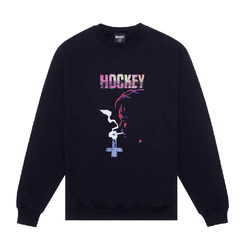 Classic Hoodie Sweatshirt-Hockey Confession Crewneck Black