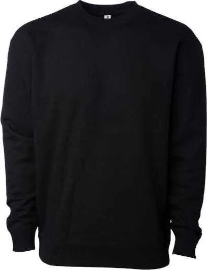 Soft Touch Hoodie-Independent Trading Co. IND3000 Heavyweight Crewneck Sweatshirt - Black