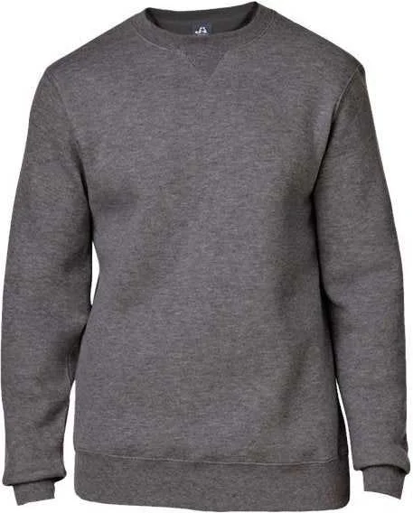 Relaxed Fit Sweatshirt-J. America 8424 Premium Fleece Crewneck Sweatshirt - Charcoal Heather