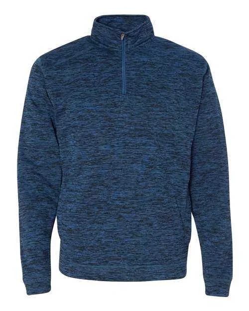 Premium Sweatshirt-J. America 8614 Cosmic Fleece Quarter-Zip Sweatshirt - Royal Fleck