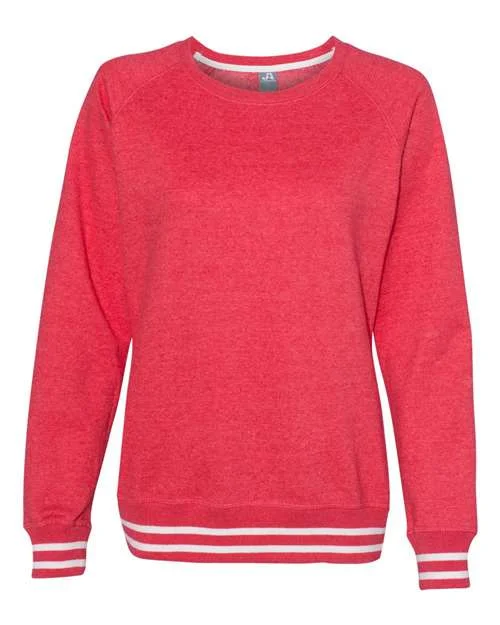 Minimalist Sweatshirt-J. America 8652 Womens Relay Crewneck Sweatshirt - Red