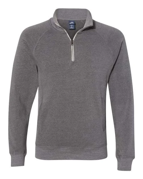 Cozy Fleece Sweatshirt-J. America 8869 Triblend Quarter-Zip Sweatshirt - Smoke Triblend