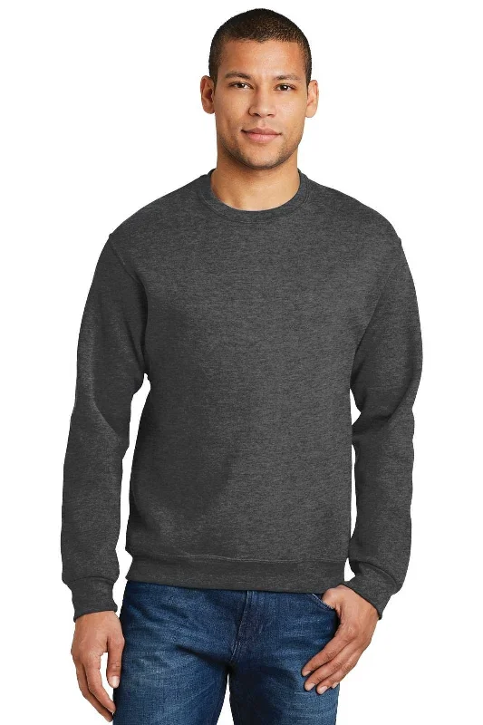 Loose Fit Sweatshirt-Jerzees 562MR Nublend Crewneck Sweatshirt - Black Heather