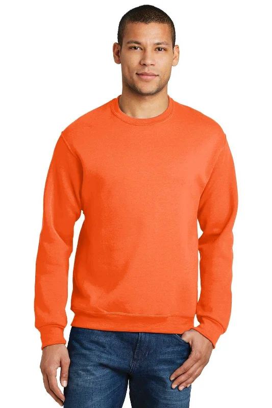 Casual Fit Sweatshirt-Jerzees 562MR Nublend Crewneck Sweatshirt - Safety Orange