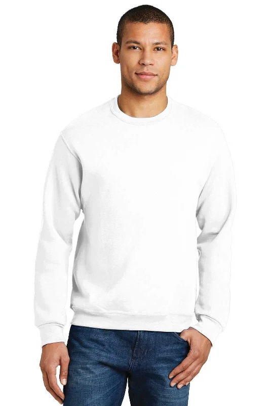 Quick-Dry Sweatshirt-Jerzees 562MR Nublend Crewneck Sweatshirt - White