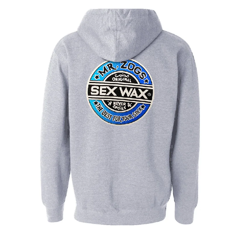 All-Day Sweatshirt-Mr. Zog's Sex Wax Men's Fade Logo Zip Hooded Sweatshirt - Gun Metal