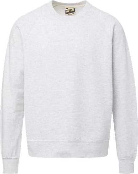 Sweatshirt with Pocket-MV Sport 17116 Vintage Fleece Raglan Crewneck Sweatshirt - Ash Gray