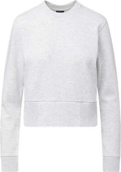 Classic Sweatshirt-MV Sport W22106 Women's Cloud Fleece Crop Crewneck Sweatshirt - Ash