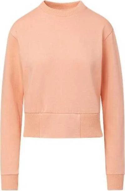 Casual Sweatshirt-MV Sport W22106 Women's Cloud Fleece Crop Crewneck Sweatshirt - Creamsicle