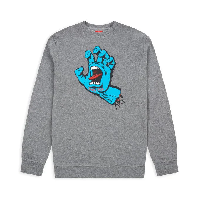 Reversible Sweatshirt-Santa Cruz Screaming Hand Crew Dark Heather