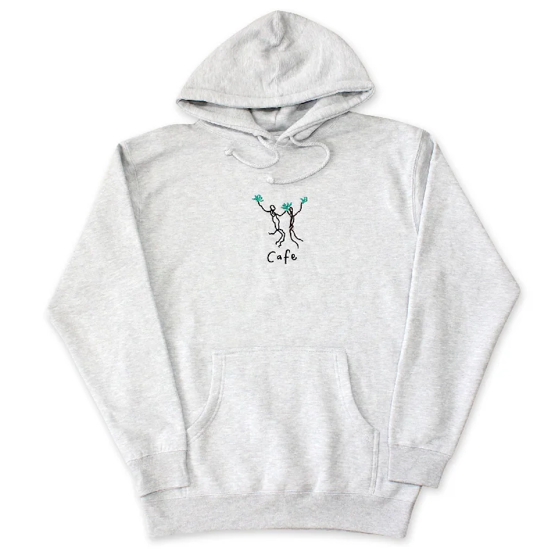 Soft Touch Hoodie-Skateboard Cafe Unity Embroidered Hood - Heather Grey