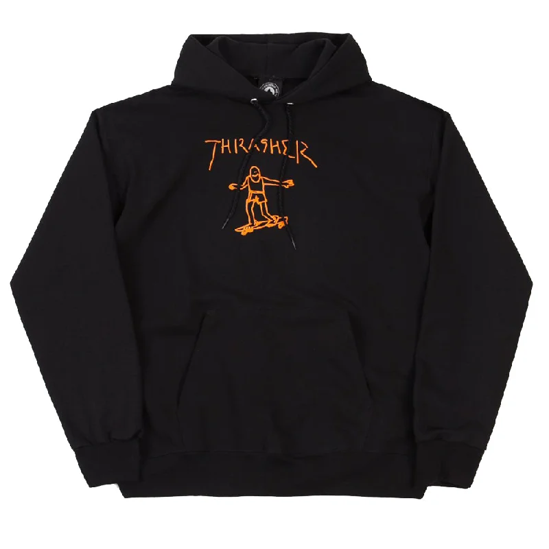 Warm Comfy Sweatshirt-Thrasher Magazine Gonz Hoody - Black