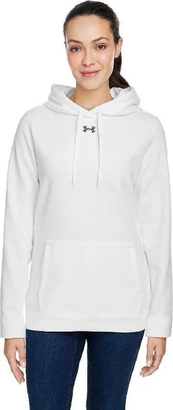 Relax Sweatshirt-Under Armour 1300261 Ladies' Hustle Pullover Hooded Sweatshirt - White Graphite