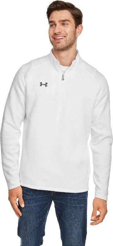 Travel Sweatshirt-Under Armour 1310071 Men's Hustle Quarter-Zip Pullover Sweatshirt - White Graphite