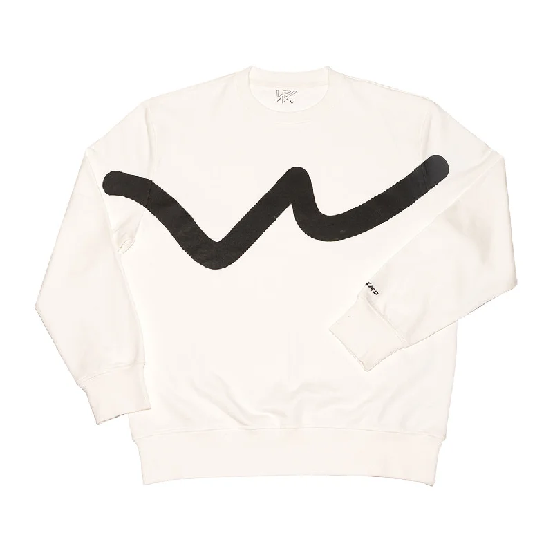 Relax Fit Sweatshirt-Wayward 'WEVISU’ Crew White